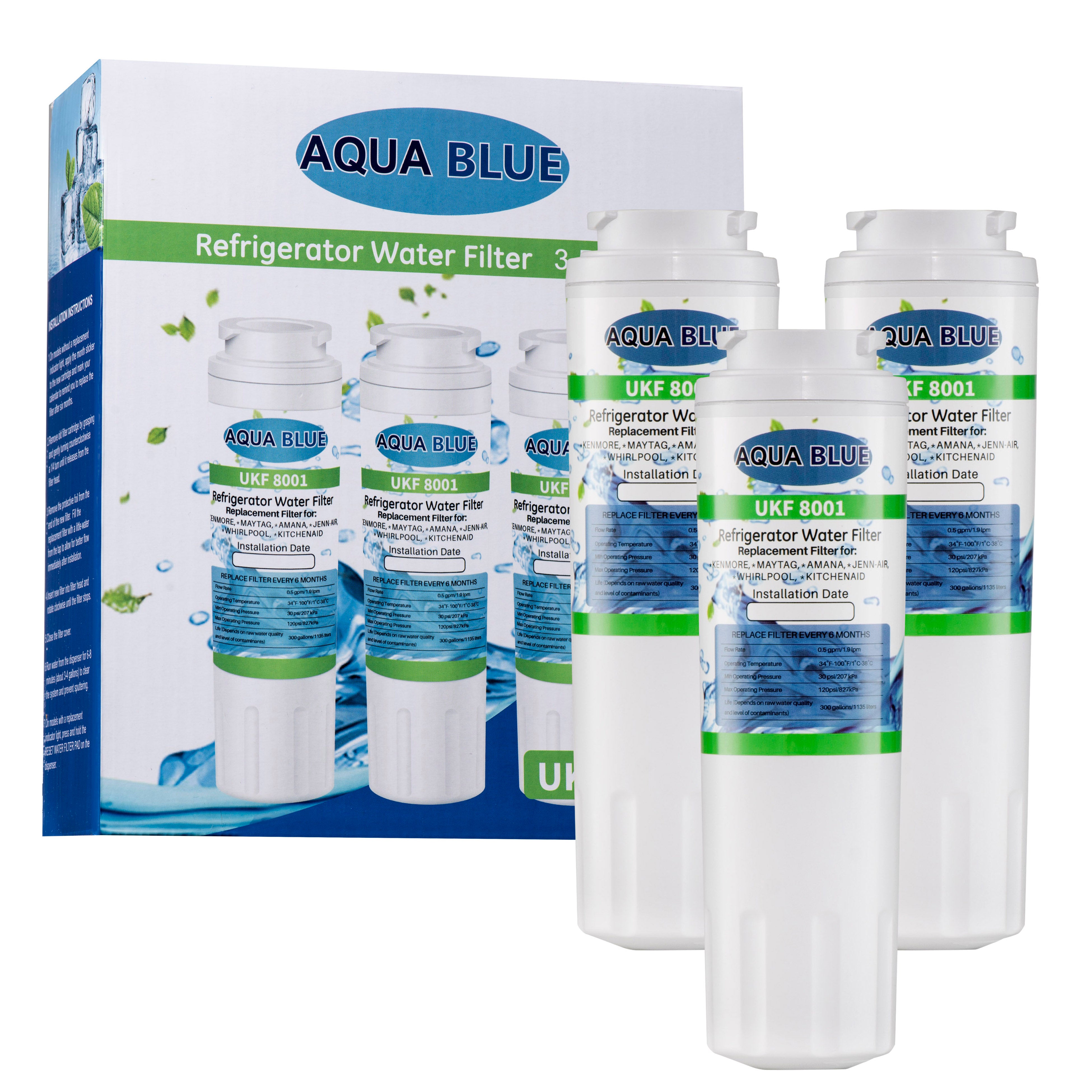 Water Filter for WRF535SWHZ01 WRF555SDHV01 Refrigerator  (3 Pack)
