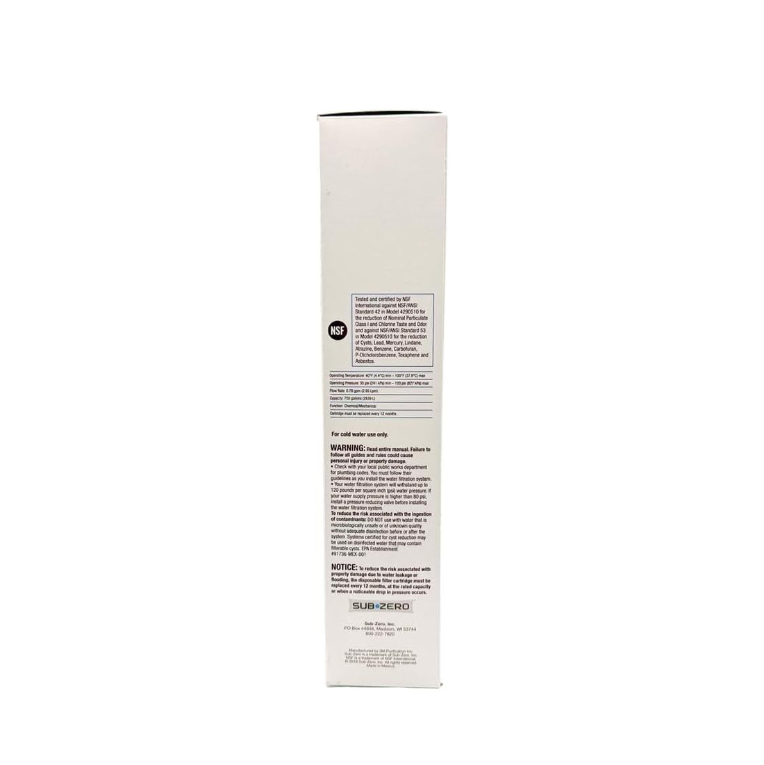 SUB ZERO Refrigerator Water Filter – Professional Grade
